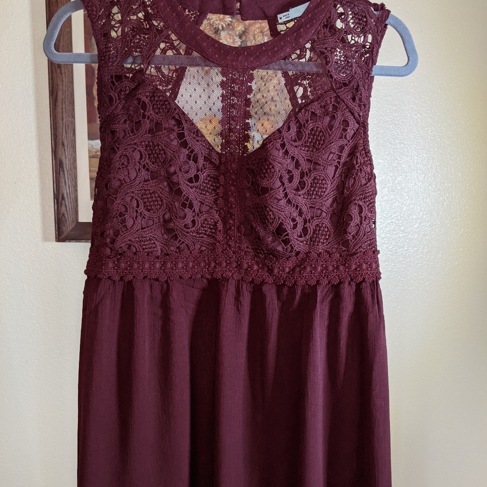 Maroon Lace Top